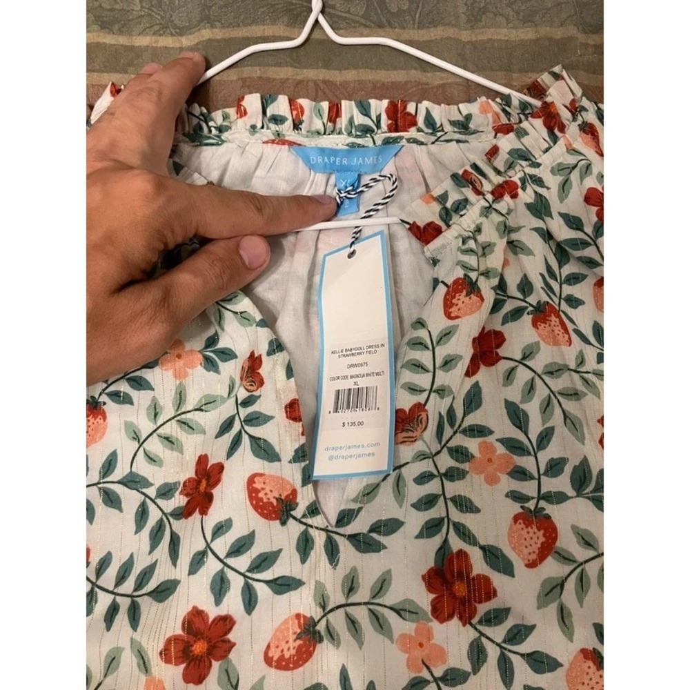 Lot of (2) Draper James Xl NWT Summer Dresses Floral Strawberry Beach Vacation - Picture 4 of 14